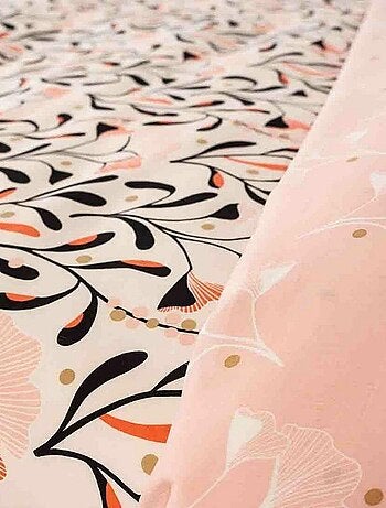 Parure de couette fleurie en satin de coton bio