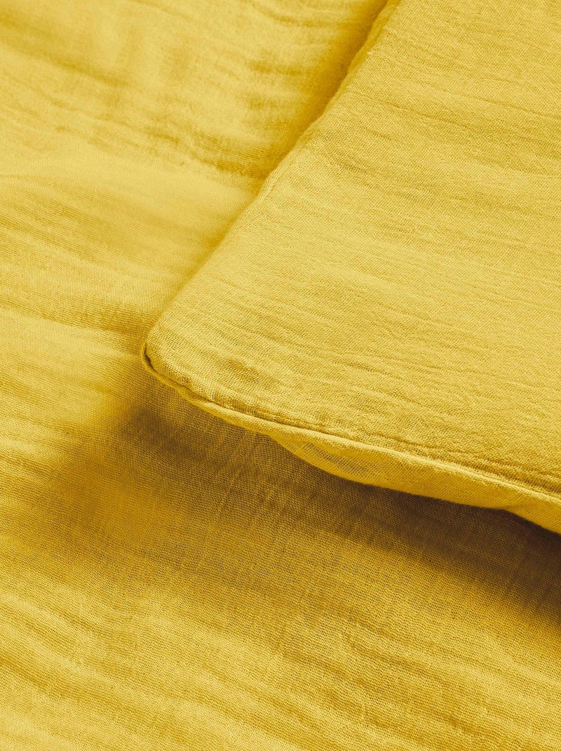 Parure de couette gaze de coton - 'Le Lit de Mon Bébé' Moutarde - Kiabi