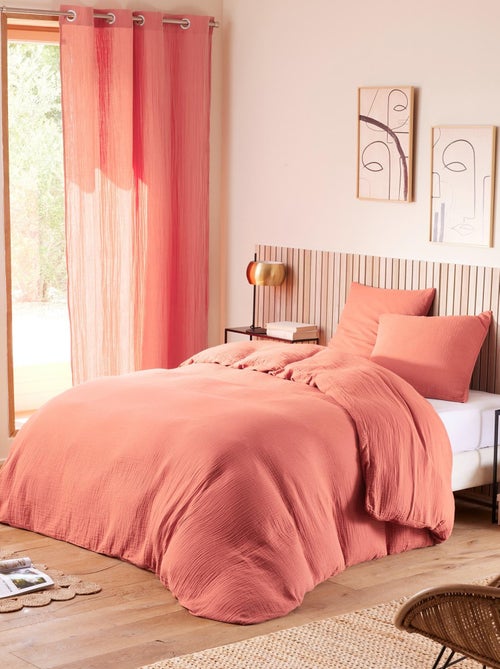 Parure de couette "Gaze de Coton" 240 x 220 pour lit 2 Places 140 à 160 cm - Kiabi