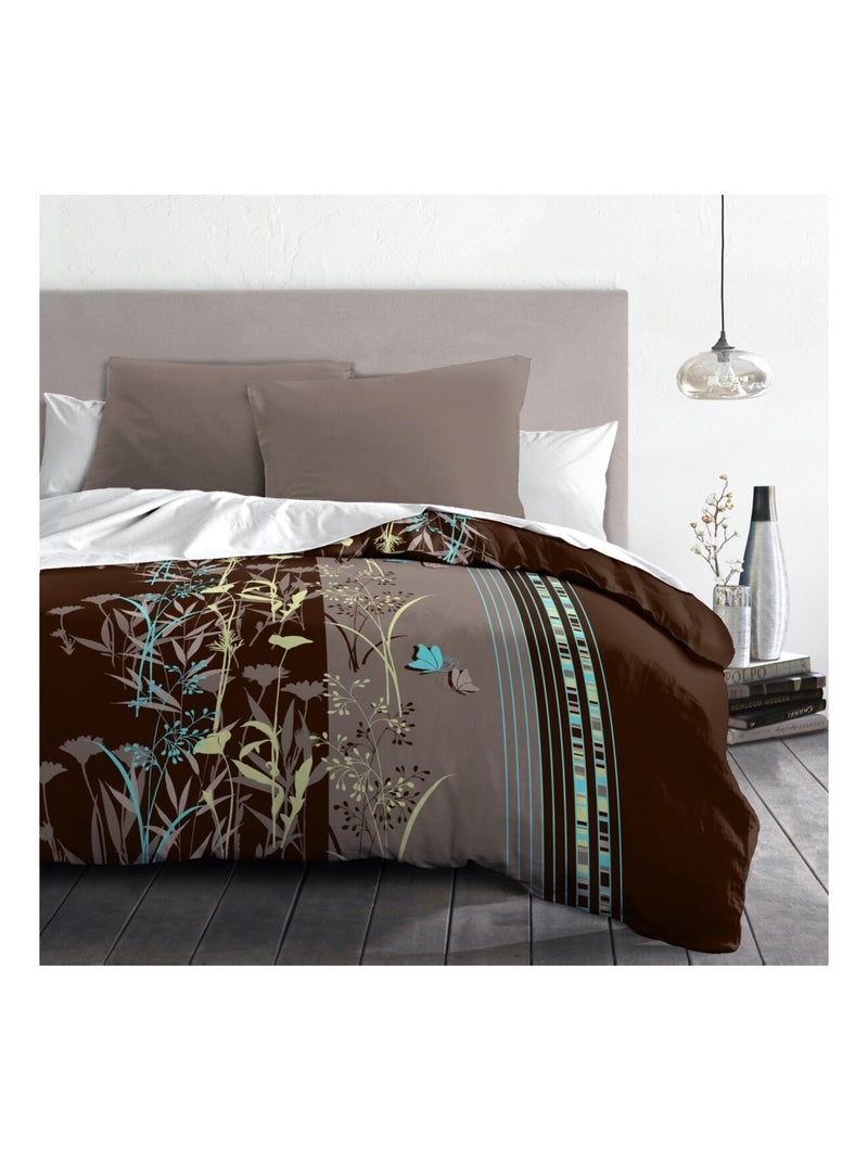 Parure de couette – Légère et facile d'entretien – Philosophie – Home linge passion Marron chocolat - Kiabi