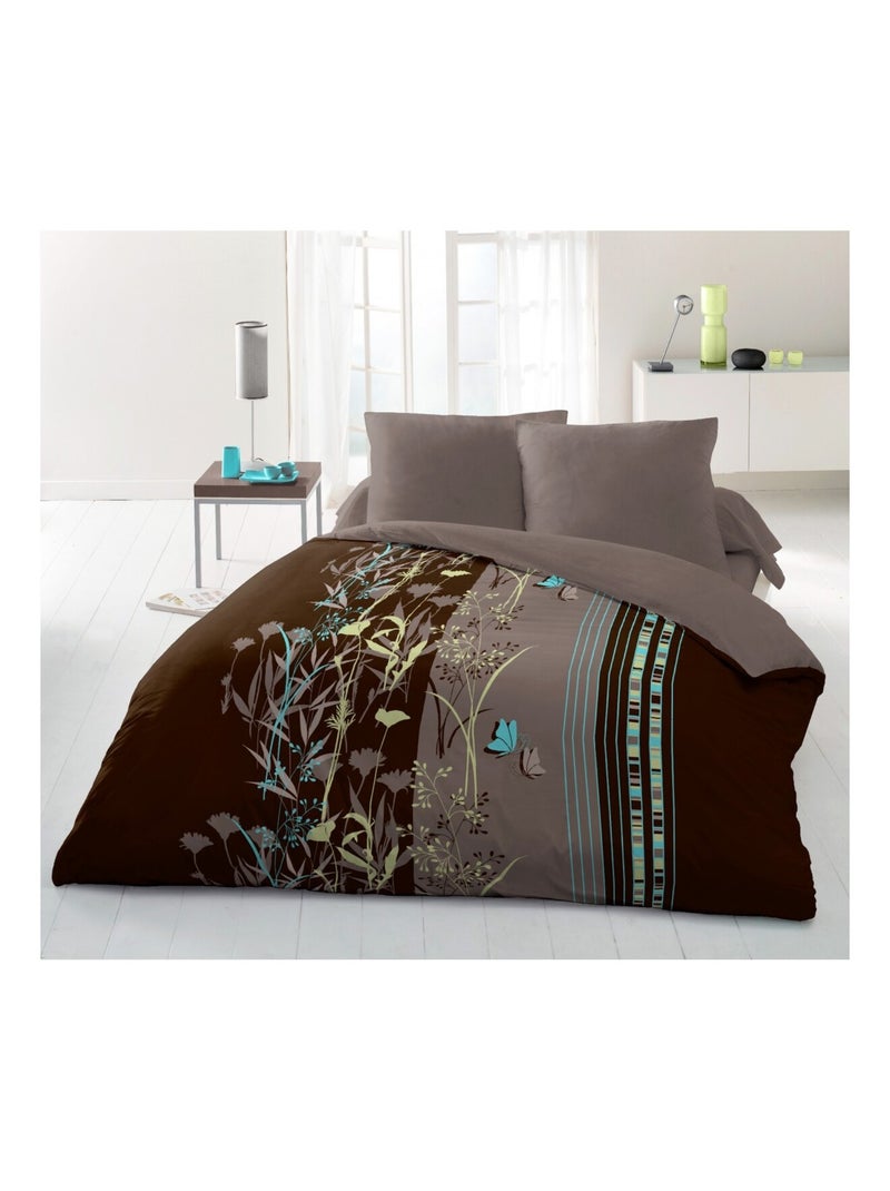 Parure de couette – Légère et facile d'entretien – Philosophie – Home linge passion Marron chocolat - Kiabi