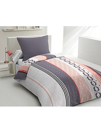 Parure de couette microfibre blanc 140 x 200 cm - BLING