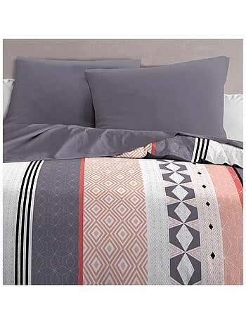 Parure de couette microfibre blanc 140 x 200 cm - BLING