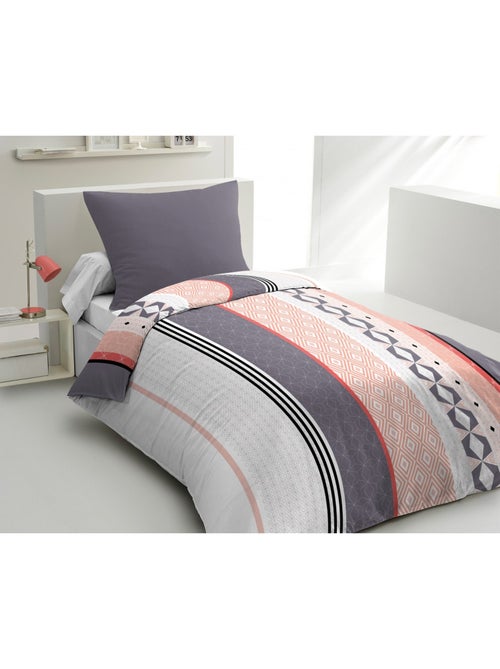 Parure de couette microfibre  blanc 140 x 200 cm - BLING - Kiabi