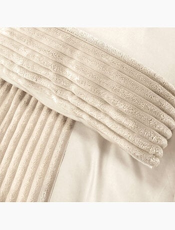 Parure de couette microfibre et velour côtelé terre
