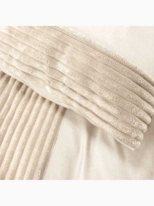 Parure de couette microfibre et velour côtelé arum - Kiabi