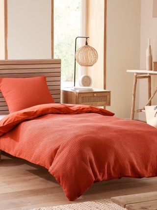 Parure de couette "Nid d'abeille" 140 x 200 pour lit 1 place