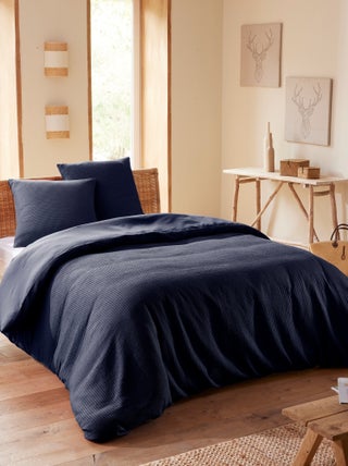 Parure de couette "Nid d'abeille" 260 x 240 pour lit 2 Places "King Size" 160 à 180 cm