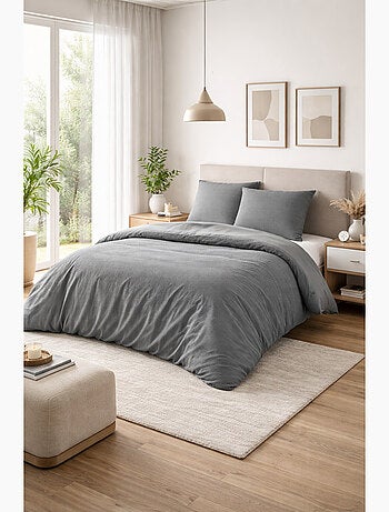 Parure de couette NIDRA – Coton nid d’abeille – 2 taies 65 x 65 cm