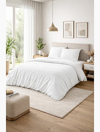 Parure de couette NIDRA – Coton nid d’abeille – 2 taies 65 x 65 cm