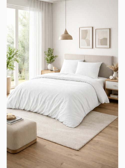 Parure de couette NIDRA – Coton nid d’abeille – 2 taies 65 x 65 cm - Kiabi Parure de couette NIDRA – Coton nid d’abeille – 2 taies 65 x 65 cm - Kiabi