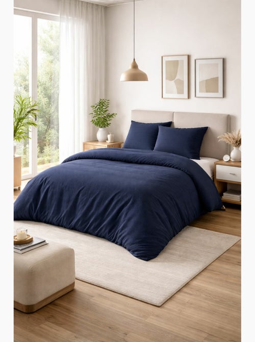 Parure de couette NIDRA – Coton nid d’abeille – 2 taies 65 x 65 cm - Kiabi