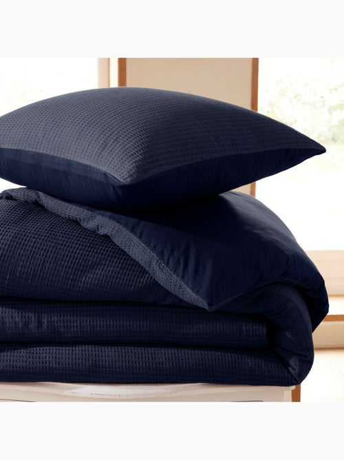 Parure de couette NIDRA – Coton nid d’abeille – 2 taies 65 x 65 cm - Kiabi