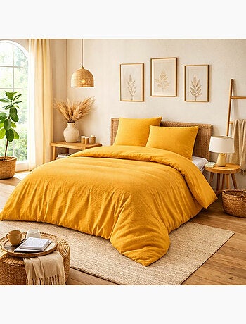 Parure de couette NIDRA – Coton nid d’abeille – 2 taies 65 x 65 cm