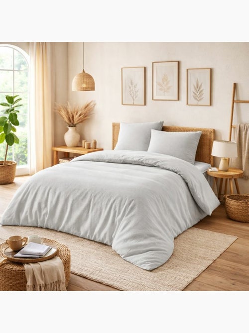 Parure de couette NIDRA – Coton nid d’abeille – 2 taies 65 x 65 cm - Kiabi Parure de couette NIDRA – Coton nid d’abeille – 2 taies 65 x 65 cm - Kiabi