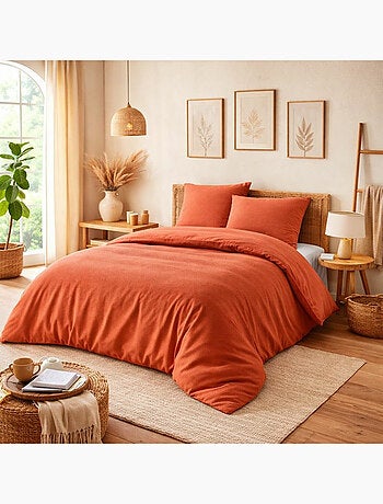 Parure de couette NIDRA – Coton nid d’abeille – 2 taies 65 x 65 cm