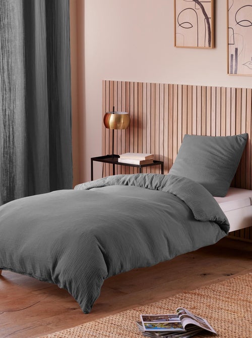 Parure de couette "Noah" Gaze de Coton 140 x 200 pour lit 1 place - Kiabi