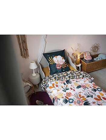 Parure de couette réversible - 100% coton 57 fils + 2 taies -Champêtre
