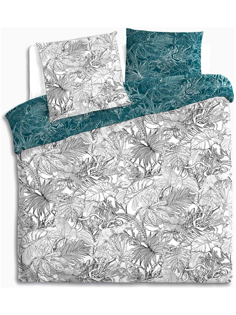 Parure de couette réversible "Jungle" Blanc - Kiabi