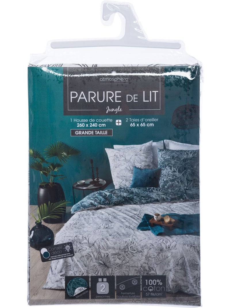 Parure de couette réversible "Jungle" Blanc - Kiabi