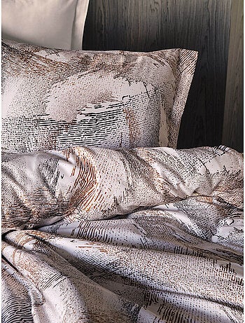 Parure de couette, satin de coton imprimé