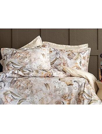 Parure de couette, satin de coton imprimé