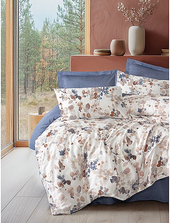 Parure de couette, satin de coton imprimé