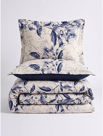 Parure de couette, satin de coton imprimé
