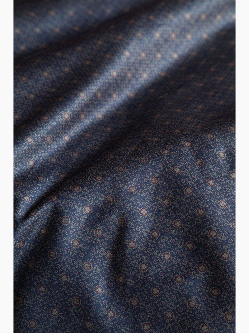 Parure de couette, satin de coton imprimé Bleu - Kiabi
