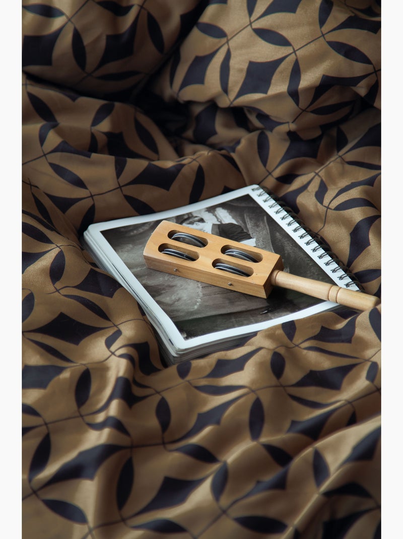 Parure de couette, satin de coton imprimé Marron - Kiabi