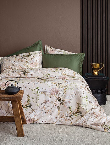 Parure de couette, satin de coton imprimé