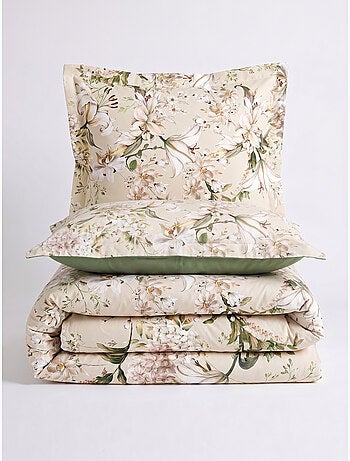 Parure de couette, satin de coton imprimé