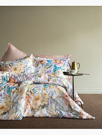 Parure de couette, satin de coton imprimé