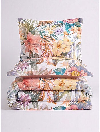 Parure de couette, satin de coton imprimé