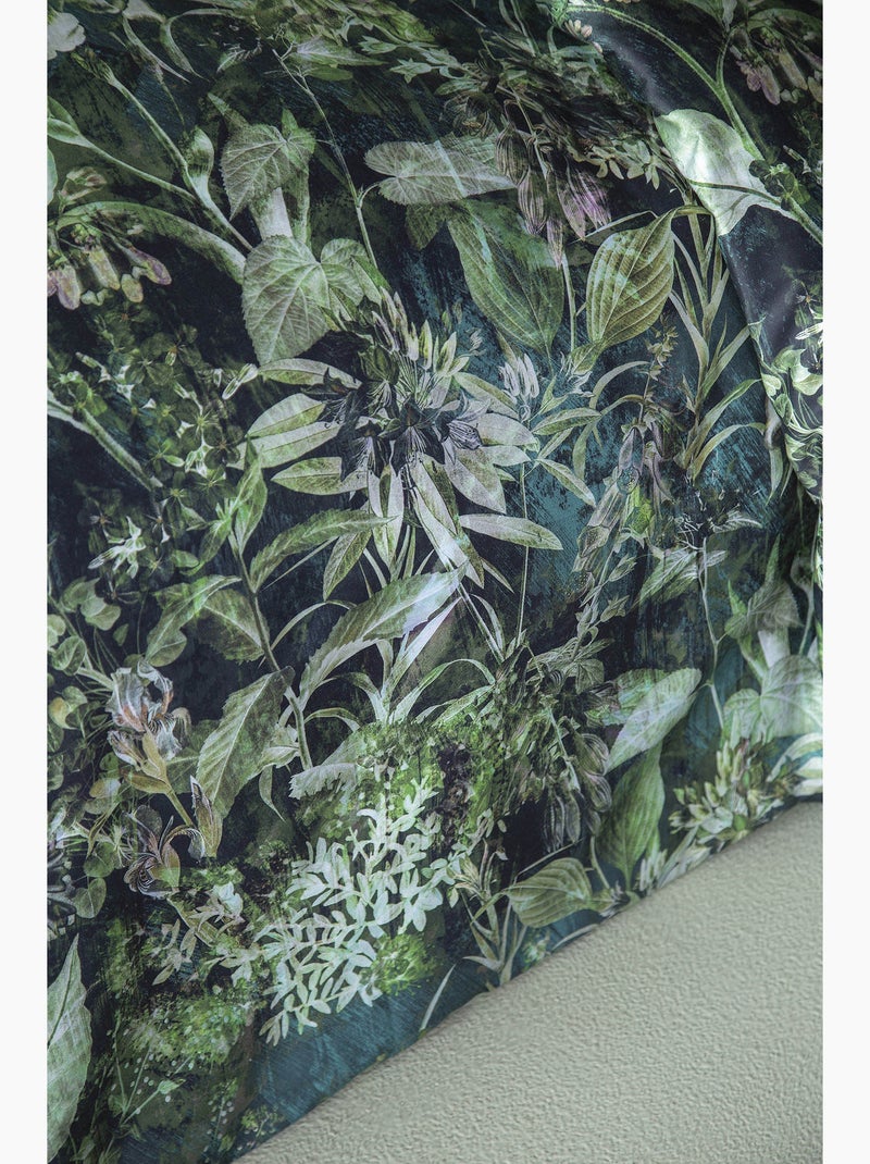 Parure de couette, satin de coton imprimé Vert - Kiabi