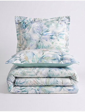 Parure de couette, satin de coton imprimé