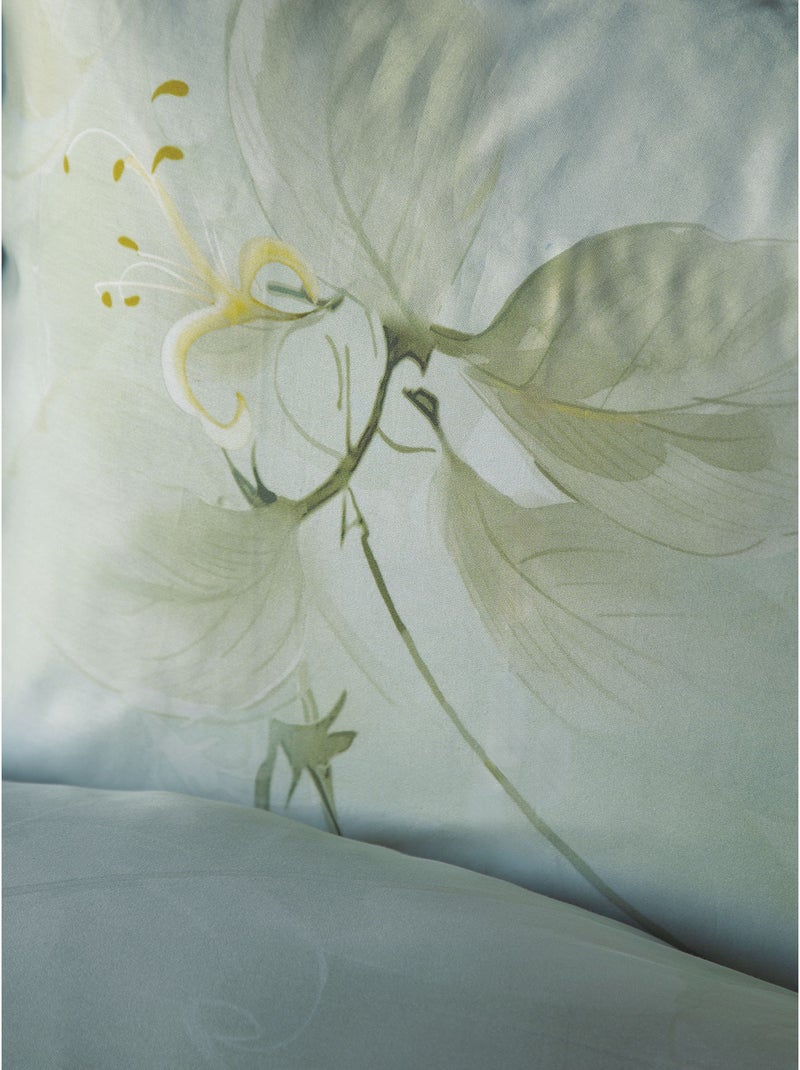 Parure de couette, satin de coton imprimé Vert - Kiabi