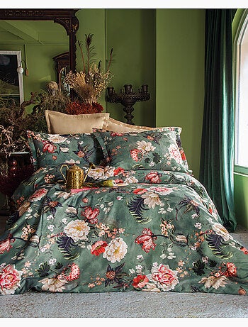 Parure de couette, satin de coton imprimé
