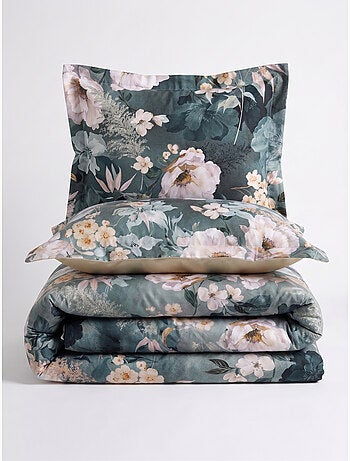 Parure de couette, satin de coton imprimé