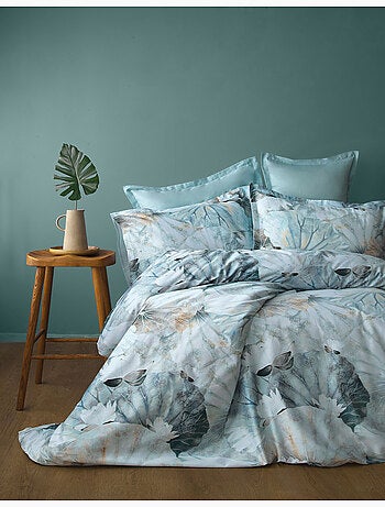Parure de couette, satin de coton imprimé
