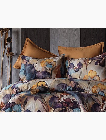 Parure de couette, satin de coton imprimé