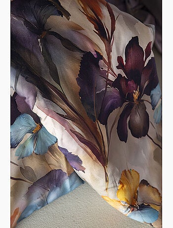 Parure de couette, satin de coton imprimé