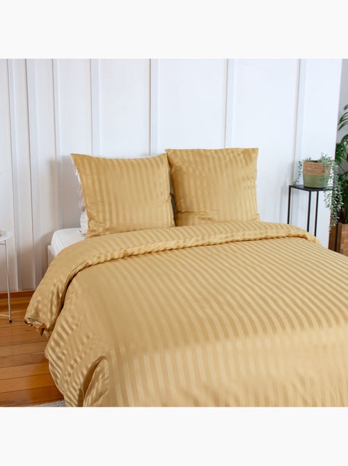 Parure de couette satin microfibre blond - Kiabi Parure de couette satin microfibre blond - Kiabi