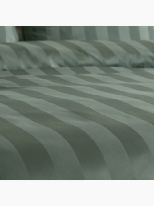 Parure de couette satin microfibre lichen - Kiabi