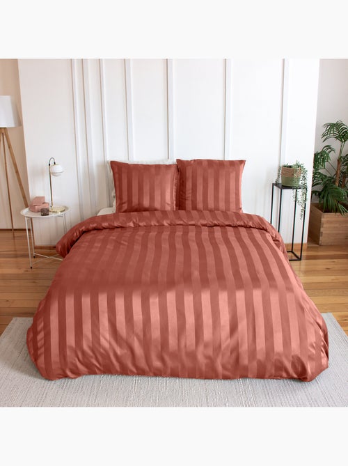 Parure de couette satin microfibre tomette - Kiabi