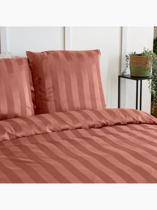 Parure de couette satin microfibre tomette - Kiabi