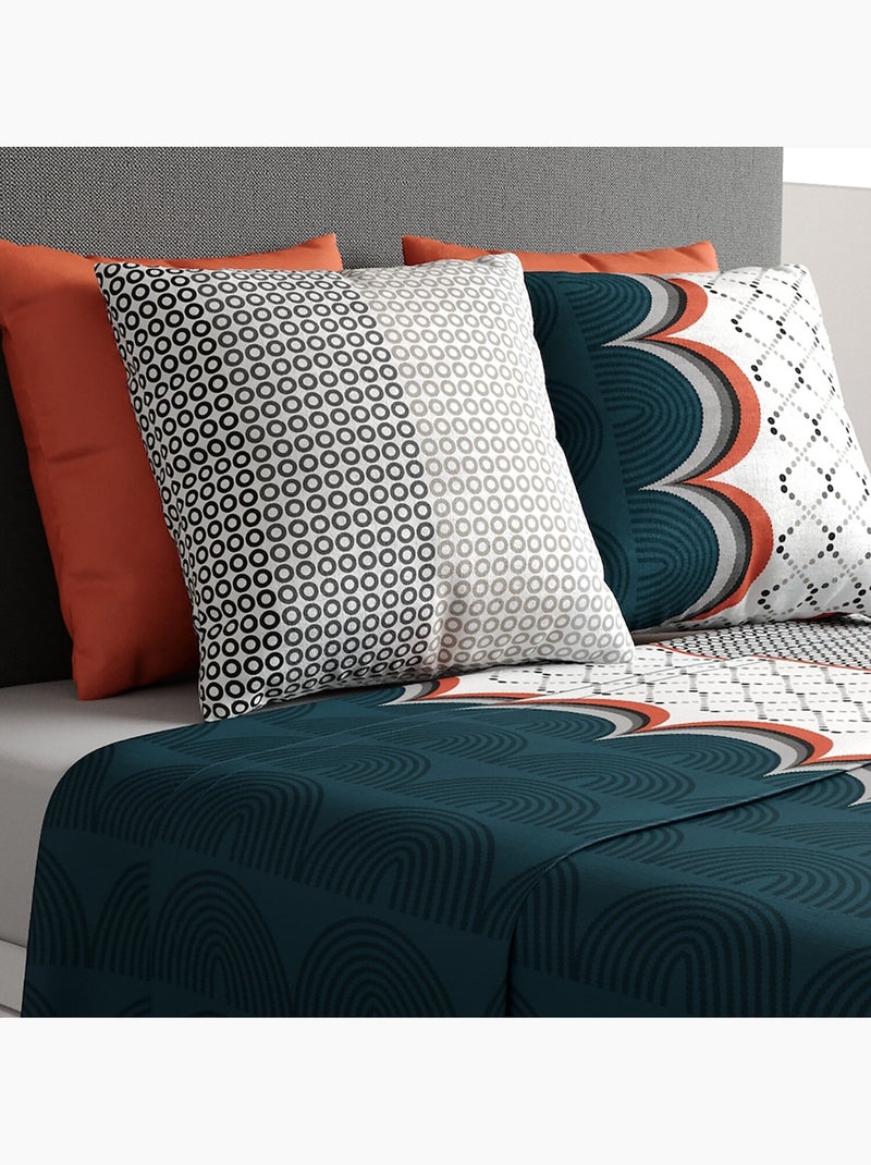 Parure de drap 100% coton 57fils antan Gris - Kiabi