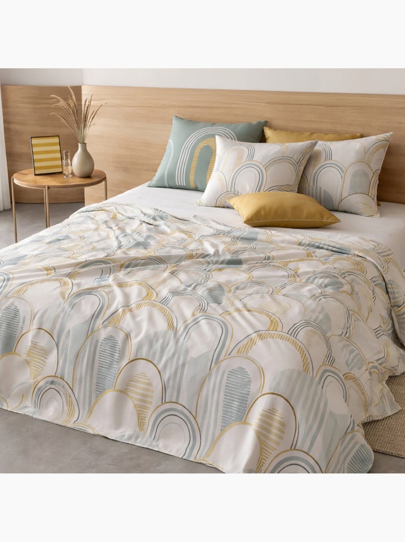 Parure de drap 100% coton 57fils colizé Beige - Kiabi
