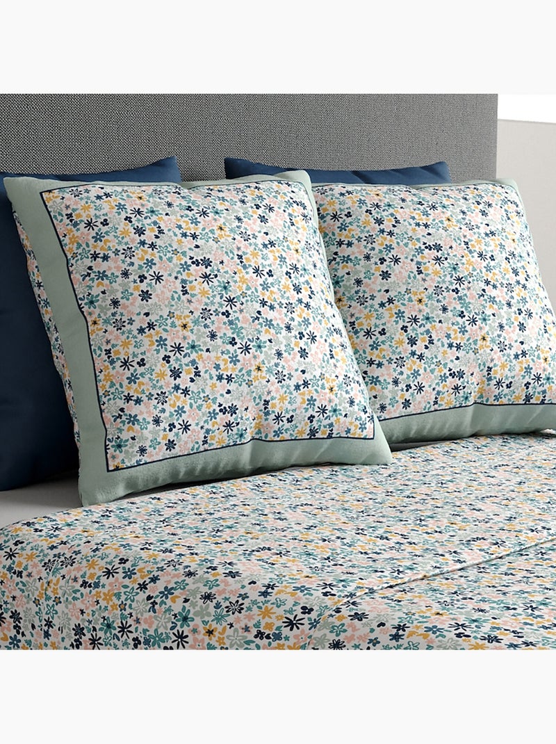 Parure de drap 100% coton 57fils mani Bleu - Kiabi