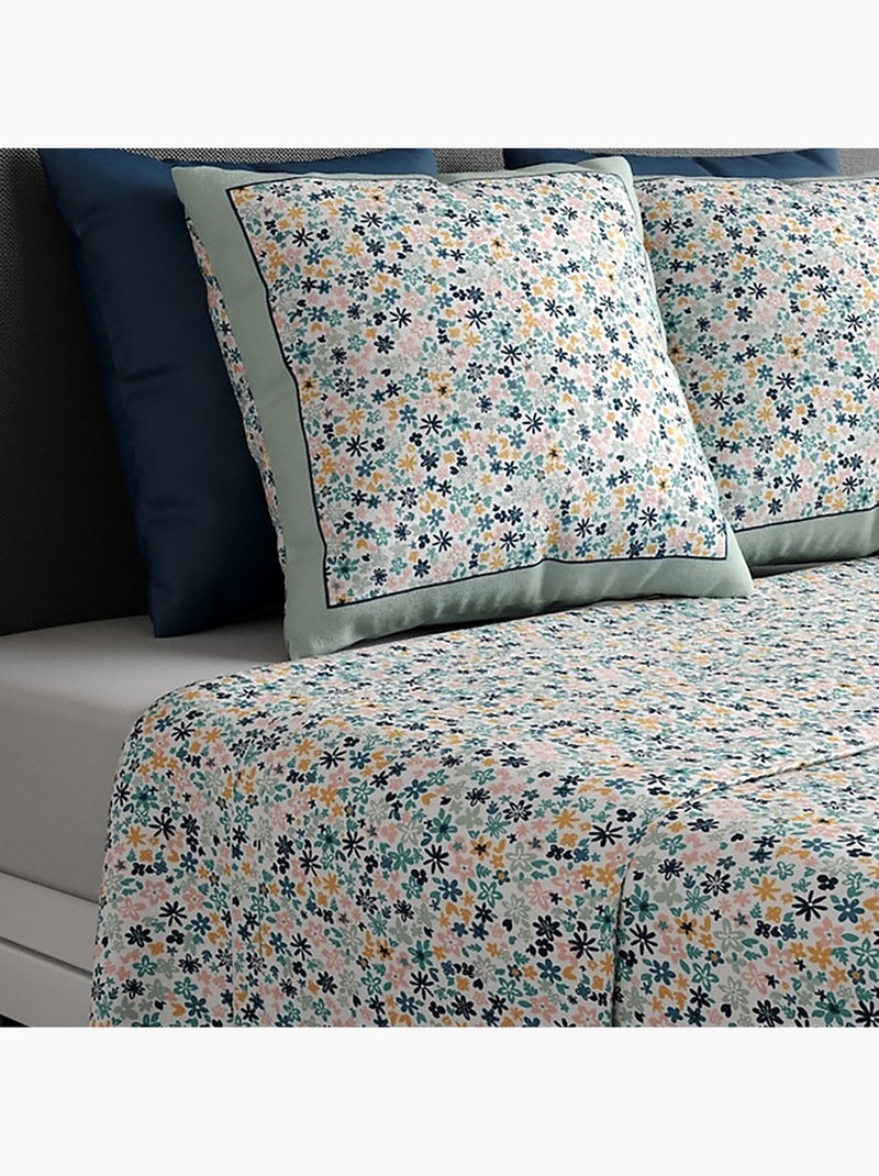 Parure de drap 100% coton 57fils mani Bleu - Kiabi